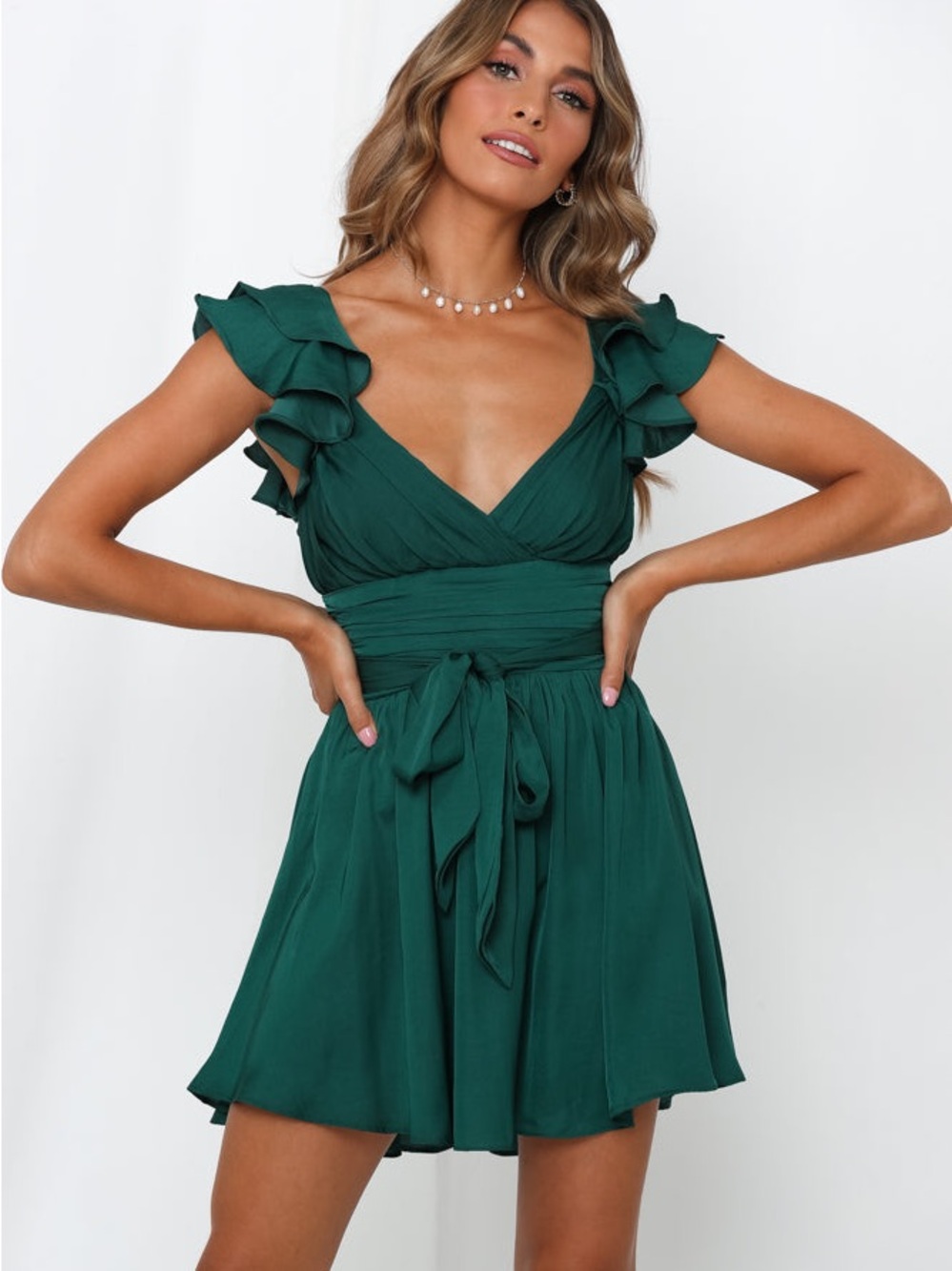 Hello Molly Wheel of Fortune Dress Forest Green